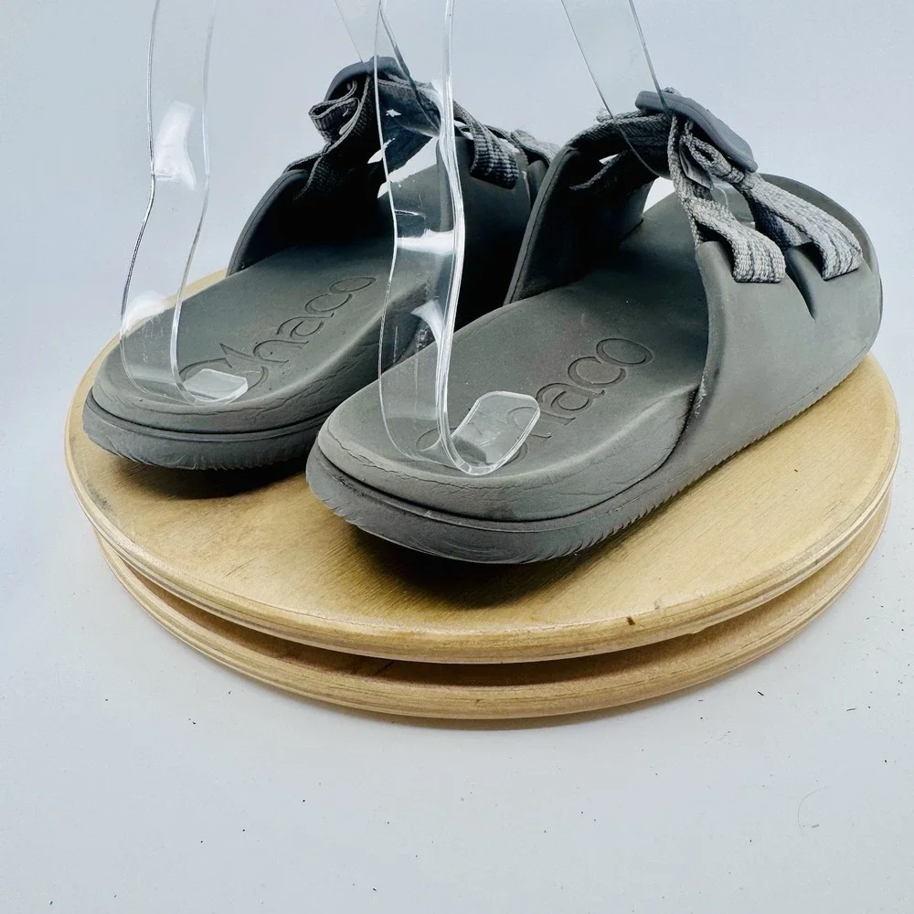 Chaco Chillos Slide Sandals Womens 7 Gray Lightweight Comfort Recovery Shoes